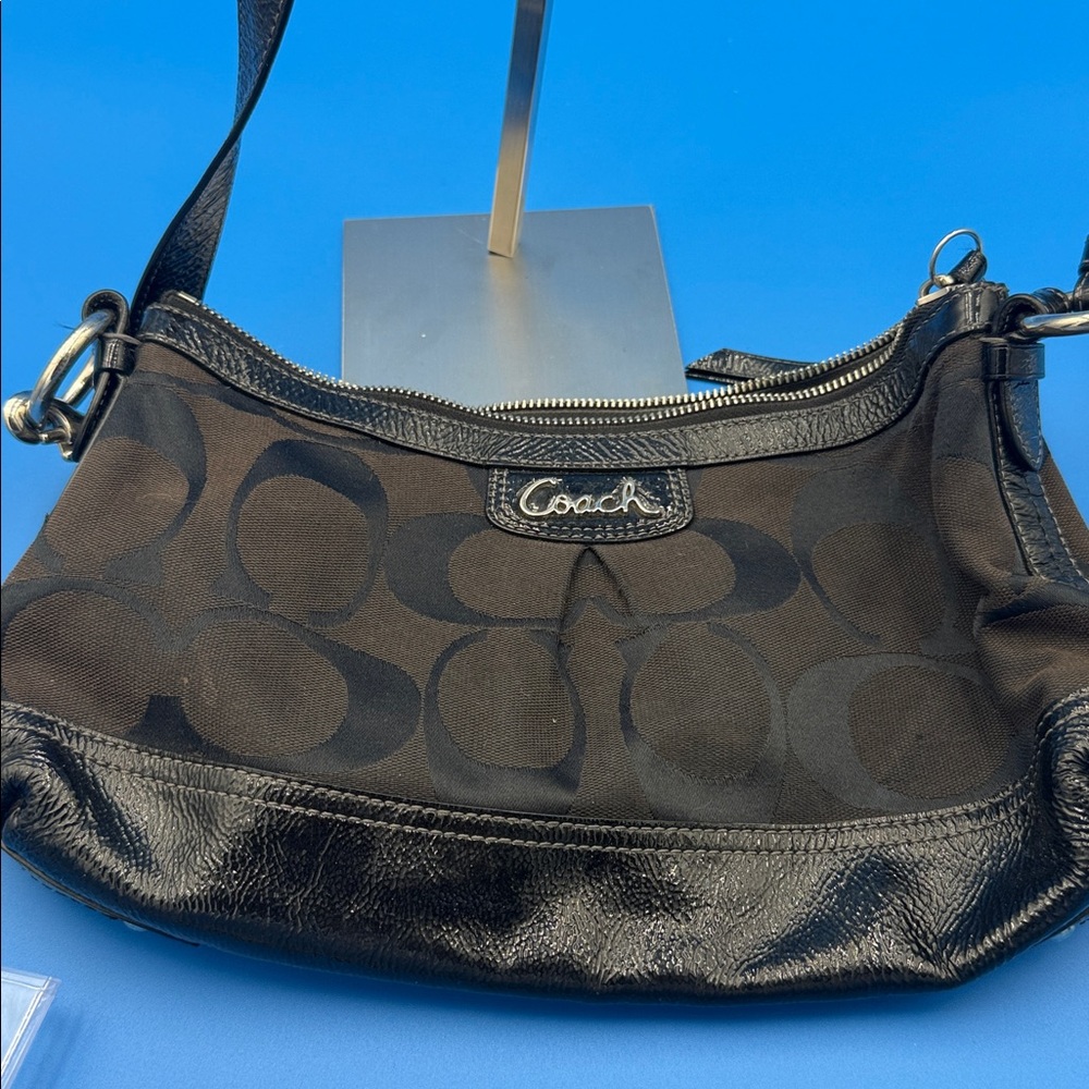 Vintage Coach Black Monogram Hobo Bag